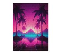 Rompecabezas 52x38cm/1000pcs para Adultos Palm Tree Retrowave Rompecabezas para Adultos Juego Práctico Difícil Oferta Difícil como Regalo para Toda La Familia 52x38cm/1000pcs
