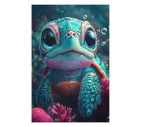 Rompecabezas 75x50cm/1000pcs Cute Sea Turtle Animal Rompecabezas para Adultos Juguetes Antiestrés Decoración Perfecta como Regalo para Toda La Familia 75x50cm/1000pcs