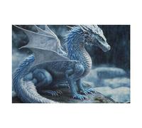 Rompecabezas 75x50cm/1000pcs para Adolescentes Blue Ice Dragon in Winter Landscape Rompecabezas para Adultos Juguetes DIY Decoración Perfecta Regalos para Reducir El Estrés 75x50cm/1000pcs