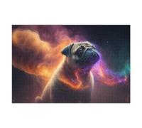 Rompecabezas 75x50cm/1000pcs para Adolescentes Cosmic Pug in Space Rompecabezas para Adultos Juguetes Antiestrés Regalos para Mujeres 75x50cm/1000pcs