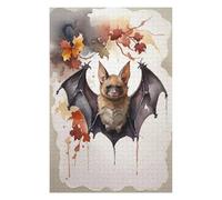 Rompecabezas 75x50cm/1000pcs para Adolescentes Cute Bat Watercolor Rompecabezas para Adultos Juegos Familiares Decoración De Pared Interacción Entre Padres E Hijos 75x50cm/1000pcs