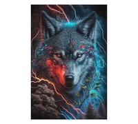 Rompecabezas 75x50cm/1000pcs para Adolescentes Electric Wolf Portrait Rompecabezas para Adultos Juego De Ingenio Decoración De Pared 75x50cm/1000pcs