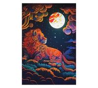 Rompecabezas 75x50cm/1000pcs para Adolescentes Enchanted Lion Moonlit Forest Rompecabezas para Adultos Juegos Familiares Pero Divertidos Y Humorísticos Desafío Educativo 75x50cm/1000pcs