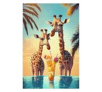 Rompecabezas 75x50cm/1000pcs para Adolescentes Giraffes Drink Cocktails Rompecabezas para Adolescentes Juguetes Antiestrés Una Obra De Arte para Cumpleaños, Navidad 75x50cm/1000pcs