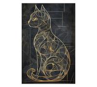 Rompecabezas 75x50cm/1000pcs para Adolescentes Kintsugi Black Cat Rompecabezas para Adultos Juego Práctico Mejora La Memoria Gran Regalo para Jugar 75x50cm/1000pcs