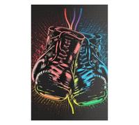 Rompecabezas 75x50cm/1000pcs para Adolescentes Neon Boxing Gloves Artwork Rompecabezas para Adultos Juego Práctico para La Diversión Familiar Regalos para Reducir El Estrés 75x50cm/1000pcs