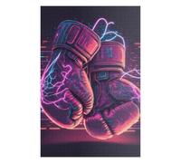 Rompecabezas 75x50cm/1000pcs para Adolescentes Neon Boxing Gloves Artwork Rompecabezas para Adultos Juego Práctico Desafío Difícil Regalo De Cumpleaños, Regalos, 75x50cm/1000pcs