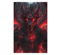 Rompecabezas 75x50cm/1000pcs para Adolescentes Red Fiery Evil Dragon Rompecabezas para Adultos Juegos Divertidos Corte De Precisión Desafiante De Completar 75x50cm/1000pcs