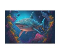 Rompecabezas 75x50cm/1000pcs para Adolescentes Whale Shark in Vibrant Coral Reef Rompecabezas para Adultos Juguete Decoración De Pared Un Desafío Educativo De Obra De Arte 75x50cm/1000pcs