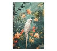 Rompecabezas 75x50cm/1000pcs para Adolescentes White Cockatoo in Tropical Paradise Rompecabezas para Adultos Juego Familiar Decoración De Pared Ayuda A Ejercitar El Cerebro 75x50cm/1000pcs