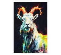 Rompecabezas 75x50cm/1000pcs para Adultos Colorful Mountain Goat Portrait Rompecabezas para Adultos Juegos Relajantes Difícil Difícil para Cumpleaños, Navidad 75x50cm/1000pcs