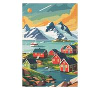 Rompecabezas 75x50cm/1000pcs para Adultos Greenland Village Landscape Rompecabezas para Adultos Juguetes Antiestrés Pero Divertidos Y Humorísticos Regalo De Cumpleaños, Regalos, 75x50cm/1000pcs