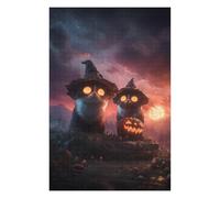Rompecabezas 75x50cm/1000pcs para Adultos Halloween Cats with Jack-o'-Lanterns Rompecabezas para Adolescentes Juego De Ingenio Patrón De Ensamblaje para Cumpleaños, Navidad 75x50cm/1000pcs