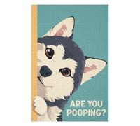 Rompecabezas 75x50cm/1000pcs para Adultos Husky Peeking Are You Pooping Rompecabezas para Adultos Juego Familiar Decoración Perfecta Cumpleaños Y Navidad 75x50cm/1000pcs
