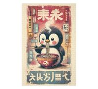 Rompecabezas 75x50cm/1000pcs para Adultos Penguin Eating Ramen in Japanese Setting Rompecabezas para Adultos Juguetes Antiestrés Una Obra De Arte Cumpleaños Y Navidad 75x50cm/1000pcs