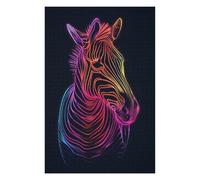 Rompecabezas 75x50cm/1000pcs para Adultos Zebra Animal Neon Juego Familiar De Rompecabezas para Adultos Un Desafío Educativo De Arte 75x50cm/1000pcs