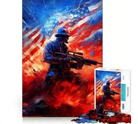 Rompecabezas Abstracto Art Déco de Veteranos de EE UU,1000 Piezas,Divertido,de Calidad Profesional,Ideal para desarrollar la Memoria y la Capacidad de Corte estimular la Mente