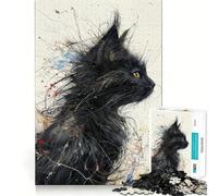 Rompecabezas Abstracto de 1000 Piezas con diseño de Adolescentes con Bigotes Juego de Memoria Mental Cierre Seguro Sin Piezas Sueltas Ideal para Viajar Juego para ejercitar la Mente