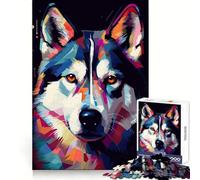 Rompecabezas Abstracto de 1000 Piezas con diseño de Husky Siberiano para Adolescentes Juguete de lógica sólida, Divertido y Relajante Corte de precisión Artículo de Santa Claus 50x75cm