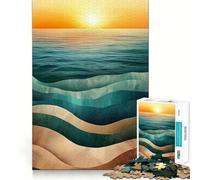 Rompecabezas Abstracto de 1000 Piezas con diseño de Olas oceánicas al Atardecer para Adolescentes Juguete para ejercitar la Mente Actividad en casa Diseño Artículo de Santa Claus