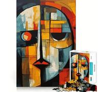 Rompecabezas Abstracto de 1000 Piezas con diseño de Rostro Triste para Adultos Ayuda a Mejorar la Memoria y Calma la Mente Diseño Creativo para armar Regalo Ideal (38x52cm)