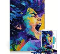 Rompecabezas Abstracto de 1000 Piezas Mujer Gritando para Adolescentes Juguete para desarrollar la Habilidad Mental y Relajarse Corte preciso (50x75cm)