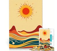 Rompecabezas Abstracto de 1000 Piezas Sol y Olas para Adultos Juguete de lógica aguda para el hogar y el Ocio Regalo sincero 50x75cm