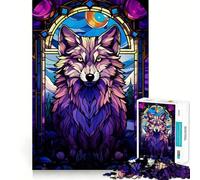 Rompecabezas Abstracto de 1000 Piezas Wolf Magenta Night para Adolescentes,Juego de Memoria y concentración,Calidad Profesional,Ideal para Relajarse en Grupo (50x75cm)