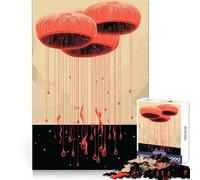 Rompecabezas Abstracto de Gota roja para Adolescentes, 1000 Piezas, Juguete para la Mente, Escape Tranquilo, Borde preciso, Regalo increíble (38x26cm)