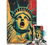 Rompecabezas Abstracto de la Estatua de la Libertad para Adolescentes, 1000 Piezas, para Adultos, decoración artística de Pared y Regalo de cumpleaños para Amigos, Oficina en casa, 26x38cm
