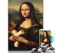 Rompecabezas Abstracto de la Mona Lisa de 1000 Piezas para Adolescentes y Adultos, cumpleaños o decoración de Pared para Mayores de 14 años 26x38cm