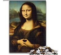 Rompecabezas Abstracto de la Mona Lisa de 1000 Piezas para Adultos y Adolescentes Juego desafiante para Jugar en Familia con póster y Hoja de Trivia (tamaño 50x75cm)