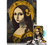 Rompecabezas Abstracto de la Mona Lisa para Adolescentes, 1000 Piezas, Juguete Educativo para aliviar el estrés, Gran Regalo, 50x75cm