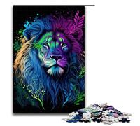 Rompecabezas Abstracto de león Colorido de 1000 Piezas de Madera para Adultos y niños a Partir de 14 años (75 x 50 cm)