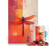 Rompecabezas Abstracto de libélula roja para Adultos, 1000 Piezas, Mejora la Memoria, relaja la Mente, Bordes Afilados, Regalo Elegante (38x26cm)