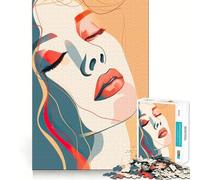 Rompecabezas Abstracto de líneas faciales Femeninas para Adultos,1000 Piezas,para desarrollar la Memoria,Divertido,Estable,sin Piezas Que se muevan,Compacto,Ideal para Jugar en Familia (38x52cm)