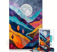 Rompecabezas Abstracto de Paisaje Natural para Adultos, 1000 Piezas, Juguete de lógica Resistente, Juego Relajante, Borde Transparente, Regalo artístico (38x52cm)