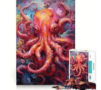 Rompecabezas Abstracto de Pulpo para Adultos, 1000 Piezas, Juguete para ejercitar la Mente, Alivio del estrés, decoración de Pared con diseño nítido (38x52cm)
