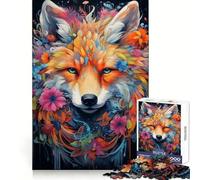 Rompecabezas Abstracto de Retrato de Zorro Rojo para Adolescentes, 1000 Piezas, Juguete para la Mente, Escape Tranquilo, Borde preciso, Regalo increíble (38x52cm)