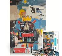 Rompecabezas Abstracto de Rinoceronte Rey Estilo Pop Art para Adolescentes, 1000 Piezas, Wise Think Toy, Gentle Leisure, Tight Cut, Santa Wish List (38x52cm)