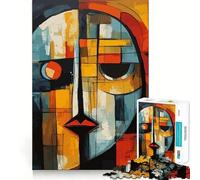 Rompecabezas Abstracto de Rostro Triste de 1000 Piezas para Adultos Juguete para Pensar con Inteligencia Actividad en casa Corte Suave Sorpresa navideña (38x26cm)