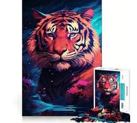 Rompecabezas Abstracto de Tigre para Adolescentes, 1000 Piezas, estimula la Memoria, relajación, Bordes precisos, Regalo increíble 38x52cm