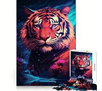 Rompecabezas Abstracto de Tigre para Adolescentes, 1000 Piezas, estimula la Memoria, relajación, Bordes precisos, Regalo increíble 38x52cm