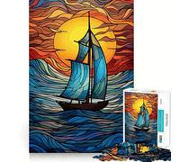 Rompecabezas Abstracto Navegando por el mar para Adultos, 1000 Piezas, Juego Inteligente, patrón Tranquilo y Relajante, Regalo increíble (38x52cm)