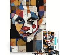 Rompecabezas Abstracto Original con Cara de Payaso de 1000 Piezas para Adultos, Juguete para ejercitar la Mente, Juego de Interior, Pieza de Arte de Corte preciso (38x26cm)