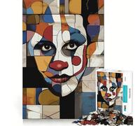 Rompecabezas Abstracto Original con Cara de Payaso para Adultos, 1000 Piezas, Juguete de lógica Resistente, Alivio de tensión, Borde Transparente, Regalo Premium (50x75cm)