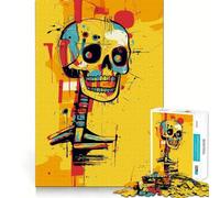 Rompecabezas Abstracto Original de Calavera para Adolescentes, 1000 Piezas, Juguete de lógica Resistente, Tranquilo, Sereno, con Bordes definidos, Regalo Elegante (38x26cm)