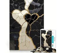 Rompecabezas Abstracto Original de corazón Agrietado de 1000 Piezas para Adolescentes Juguete cognitivo Pasatiempo Relajante Borde Premium Lista de Deseos de Santa Claus (38x26cm)
