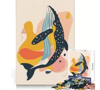 Rompecabezas Abstracto Plano de Ballena de 1000 Piezas para Adolescentes Rompecabezas para desarrollar la Memoria y la Capacidad de relajación Bordes definidos Regalo Acogedor de Navidad (50x75cm)