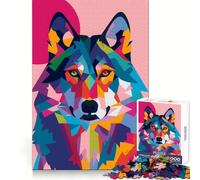 Rompecabezas Abstracto Plano de Lobo para Adolescentes, 1000 Piezas, estimula la Memoria, Entretenimiento Casual, Corte de Calidad, Regalo de cumpleaños (38x26cm)